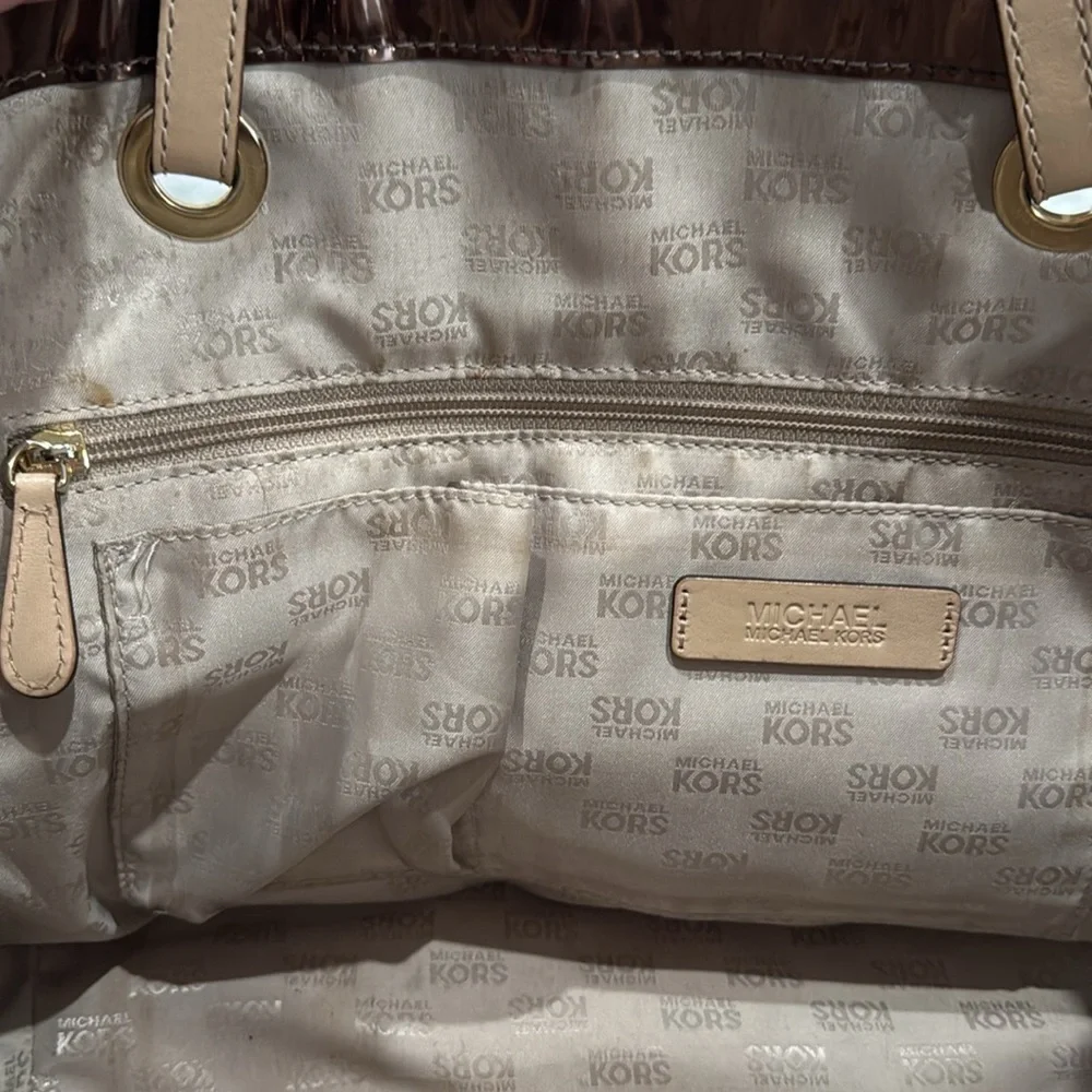 Michael Michael Kors Jet Set Bronze Mirror Metallic Tote